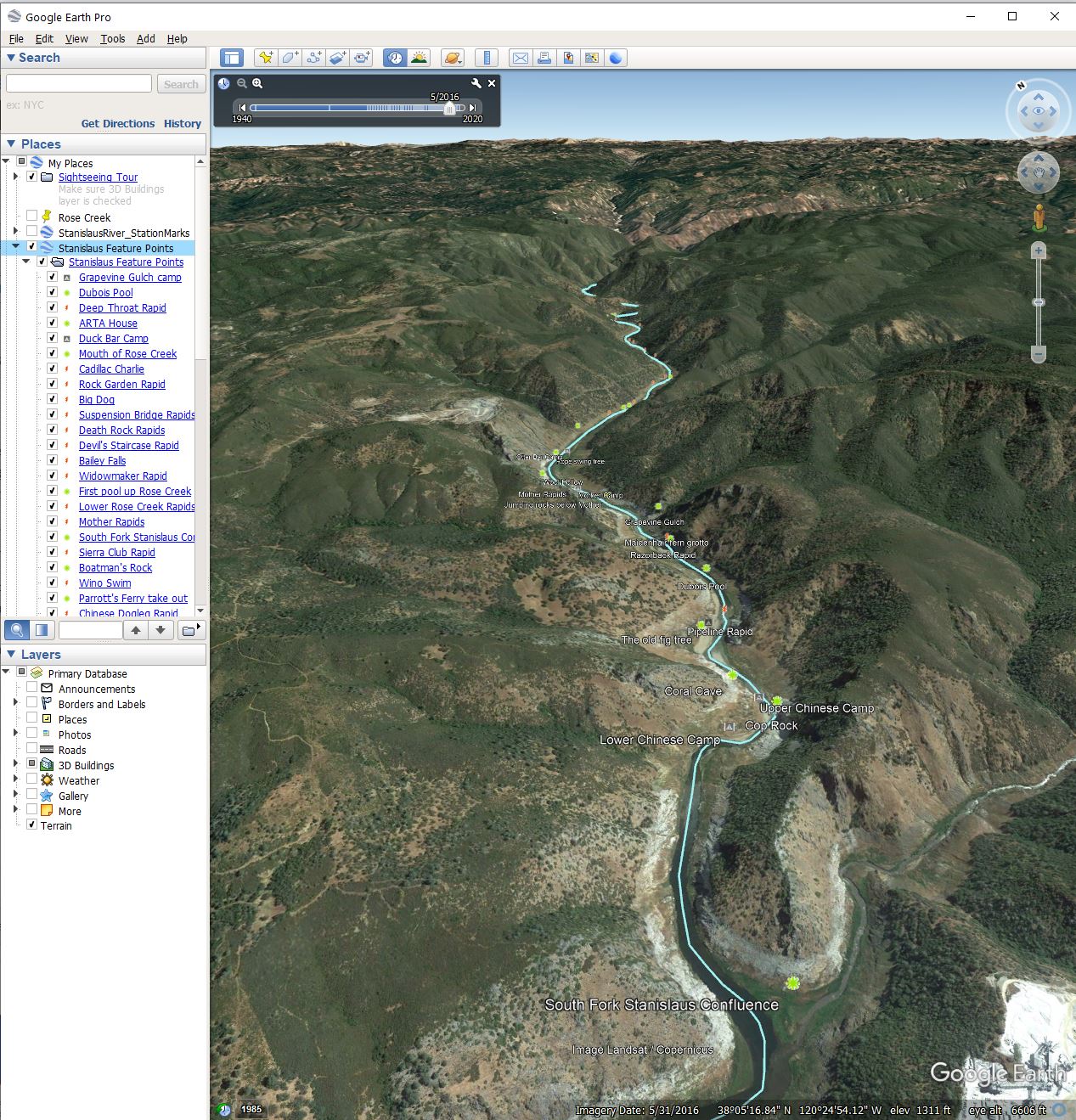 Image of Google Earth screen
